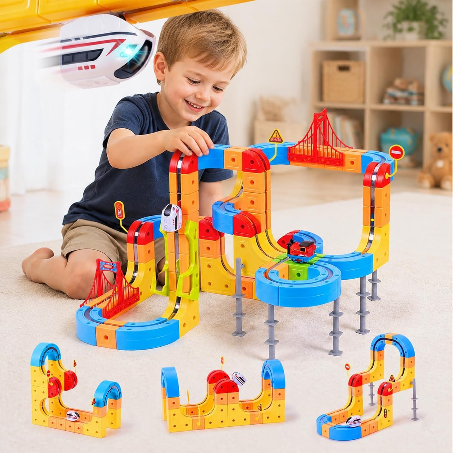 Kids Toys 3 Year Old - Elektryczny zestaw do budowy pociągu z